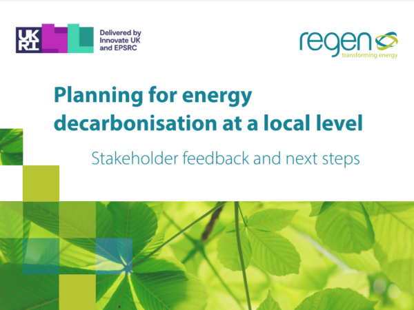 Planning for decarbonisation at a local level
