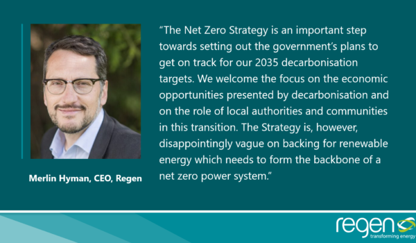 Regen responds to release of Net Zero and Heat and Buildings Strategies